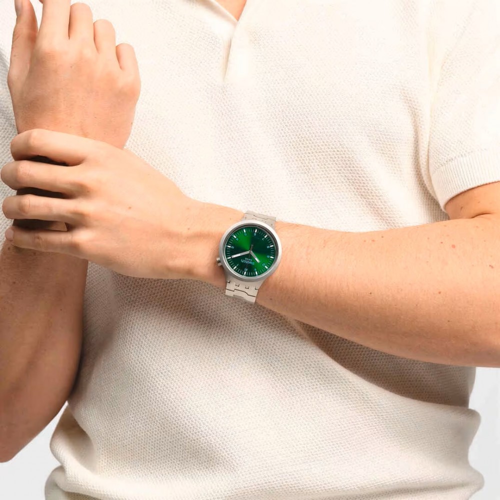 SWATCH FOREST FACE Unisex Ασημί Ανοξείδωτο Ατσάλι μπρασελέ SB07S101G