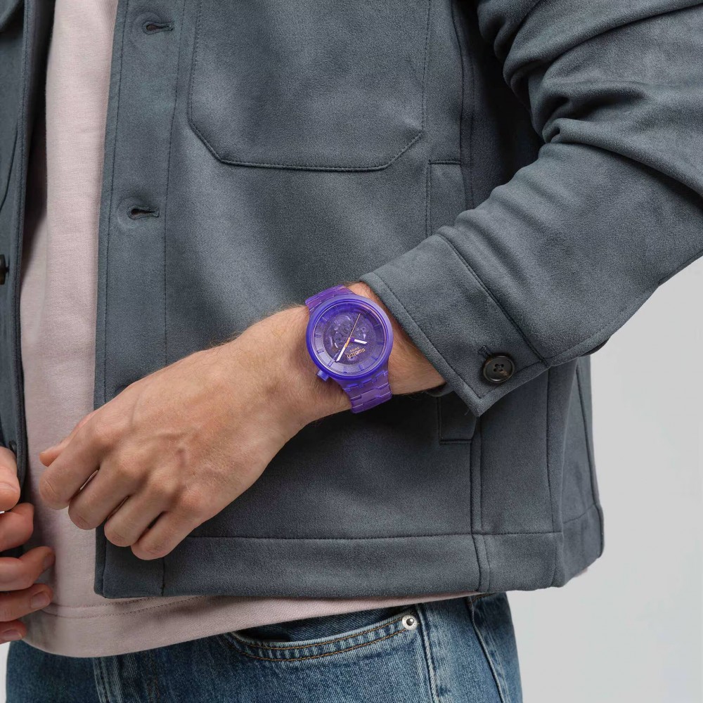 SWATCH COLORS OF JOY PURPLE JOY Ρολόι Tιρκουάζ Λουράκι Σιλικόνης SB05V103