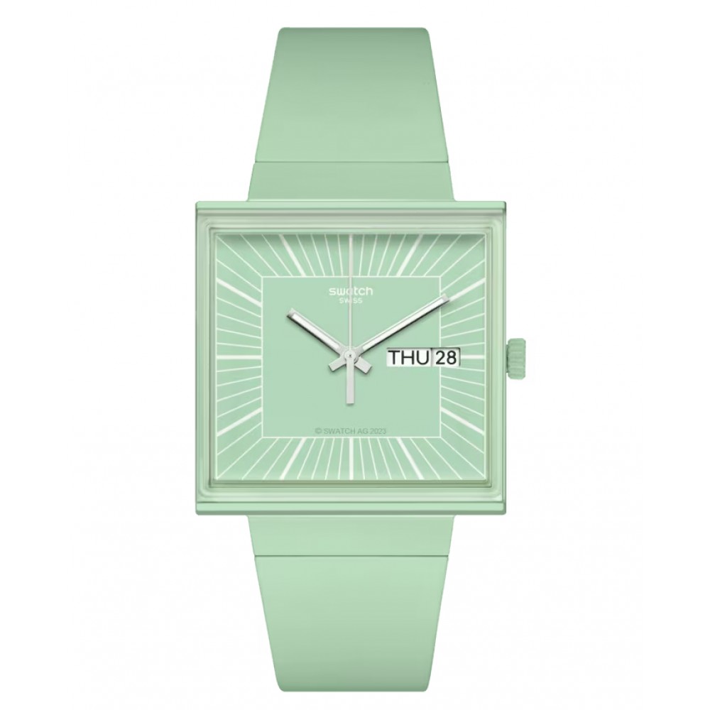 SWATCH WHAT IF…MINT? Ρολόι Unisex Πράσινο Βιολογικής Προέλευσης λουράκι SO34G701
