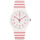 SWATCH REDURE White & Red Silicone Strap SUOW150 