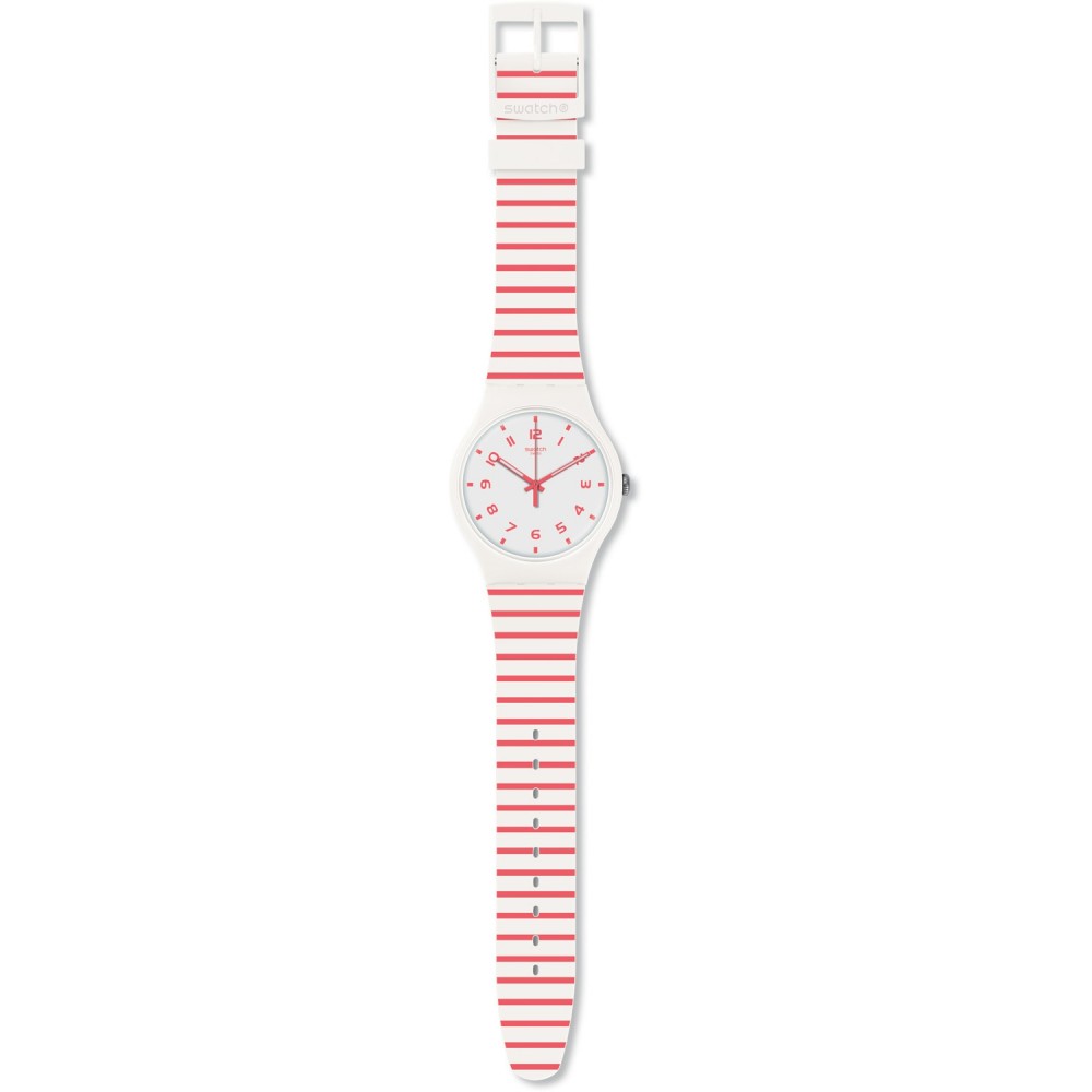 SWATCH REDURE White & Red Silicone Strap SUOW150 