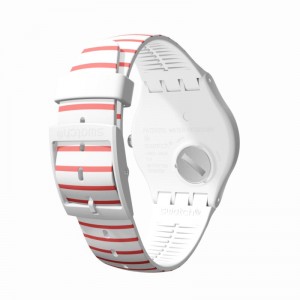 SWATCH REDURE White & Red Silicone Strap SUOW150 