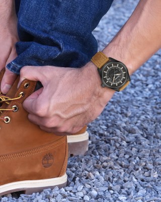 TIMBERLAND Small Northbridge Χρονογράφος Ρολόι Καφέ Δερμάτινο λουράκι TDWGB0109803