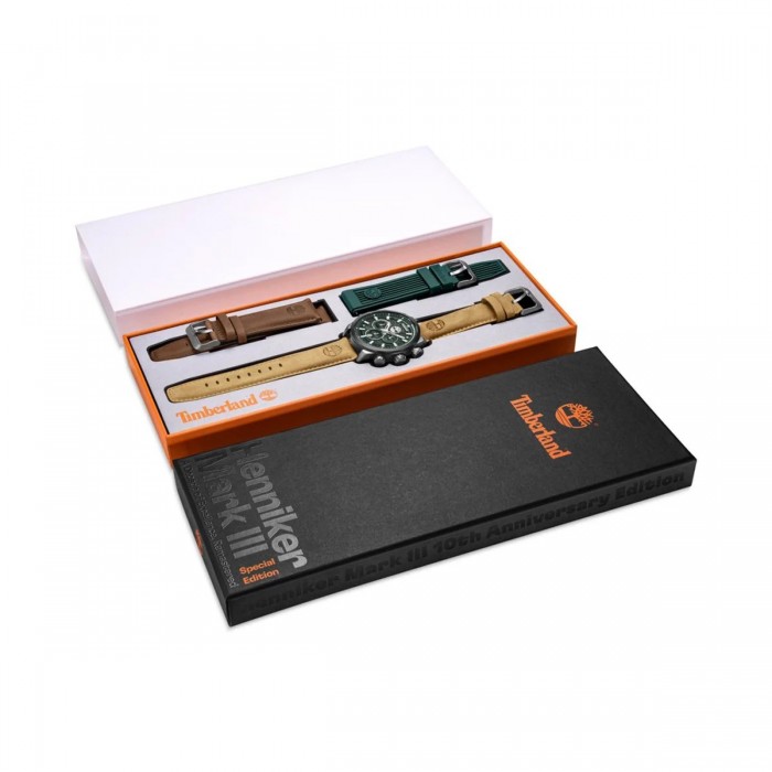 TIMBERLAND Henniker II BOXSET Chronograph Ρολόι Καφέ Δερμάτινο λουράκι TDWGQ00949X2