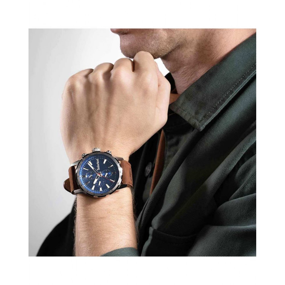 TIMBERLAND KENNEBUNK Ρολόι Χρονογράφος Καφέ Δερμάτινο λουράκι TDWGF0041501