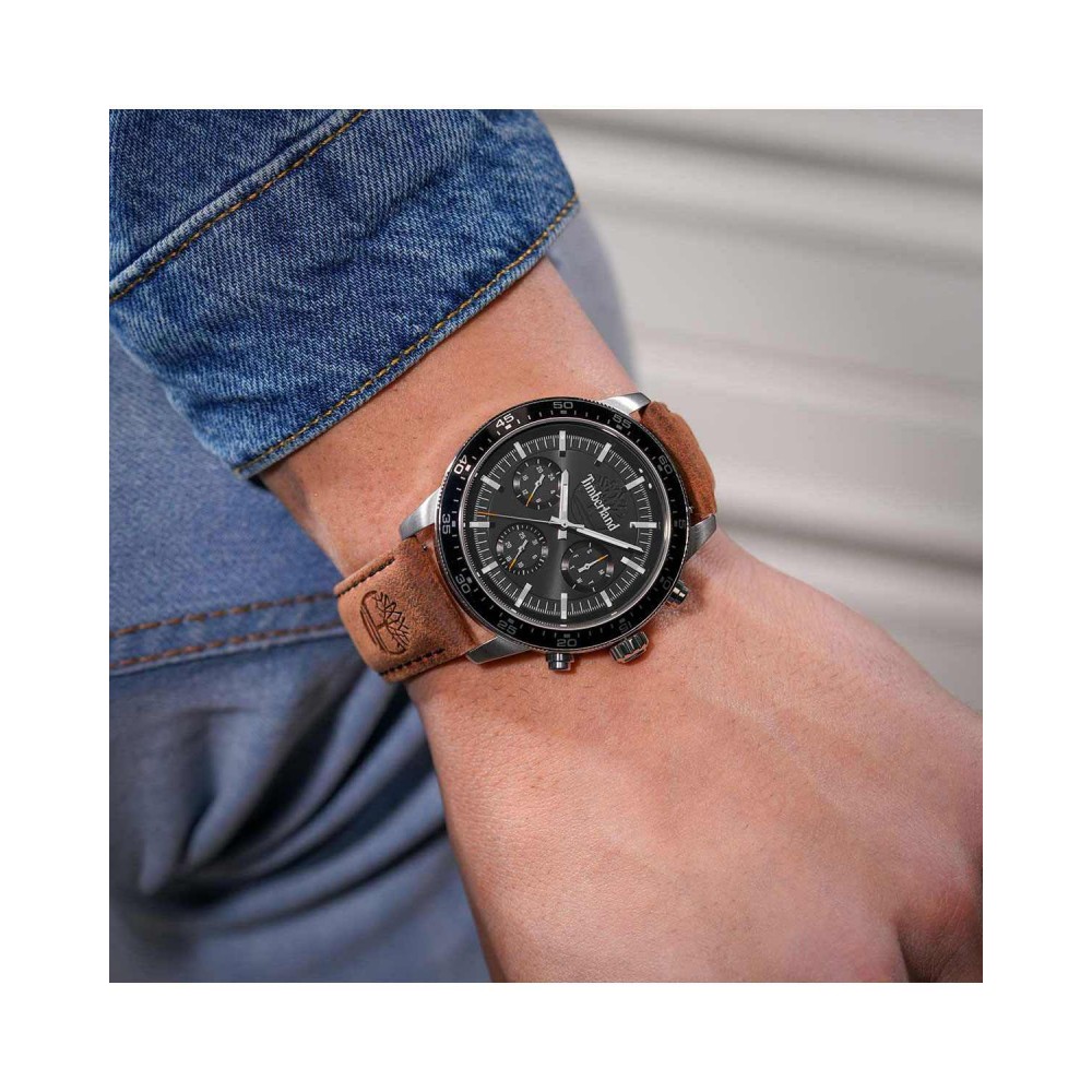 TIMBERLAND Parkman Ρολόι Ανδρικό Καφέ Δερμάτινο λουράκι TDWGF0029002