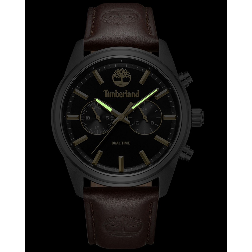 TIMBERLAND Northbridge Dual Time Ρολόι Ανδρικό Καφέ Δερμάτινο λουράκι TDWGF0041201