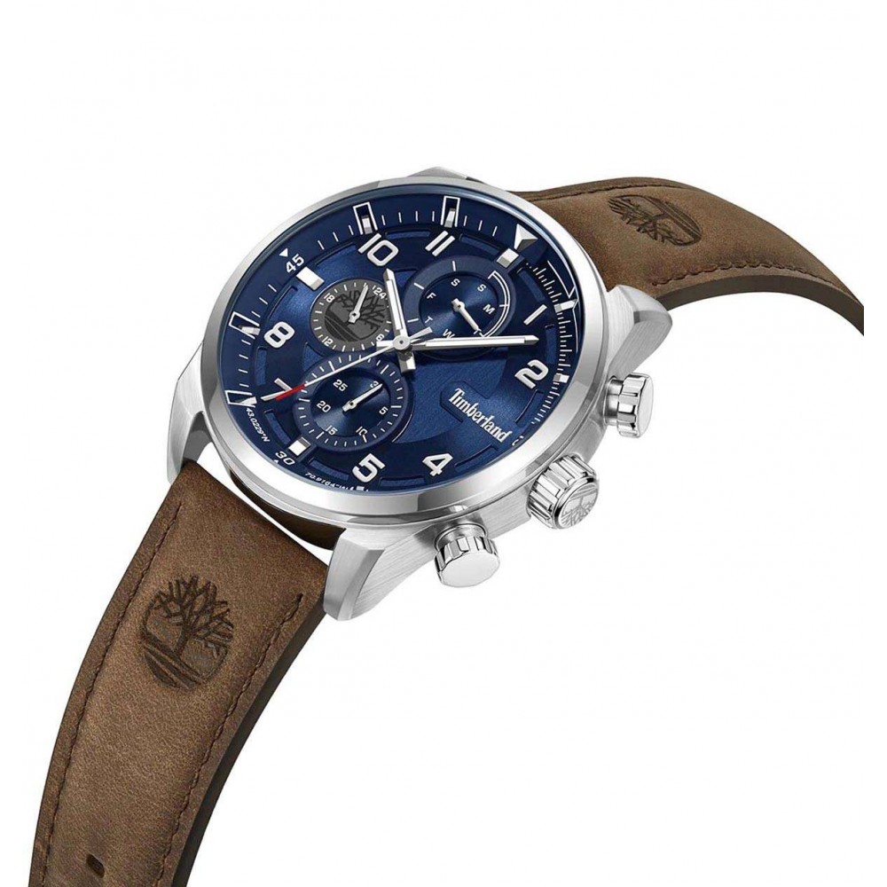 TIMBERLAND Henniker II Ρολόι Καφέ Δερμάτινο λουράκι TDWGF2201106