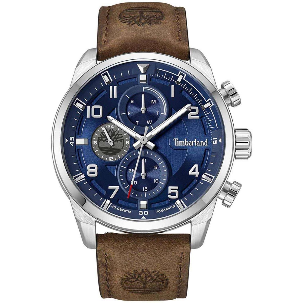 TIMBERLAND Henniker II Ρολόι Καφέ Δερμάτινο λουράκι TDWGF2201106