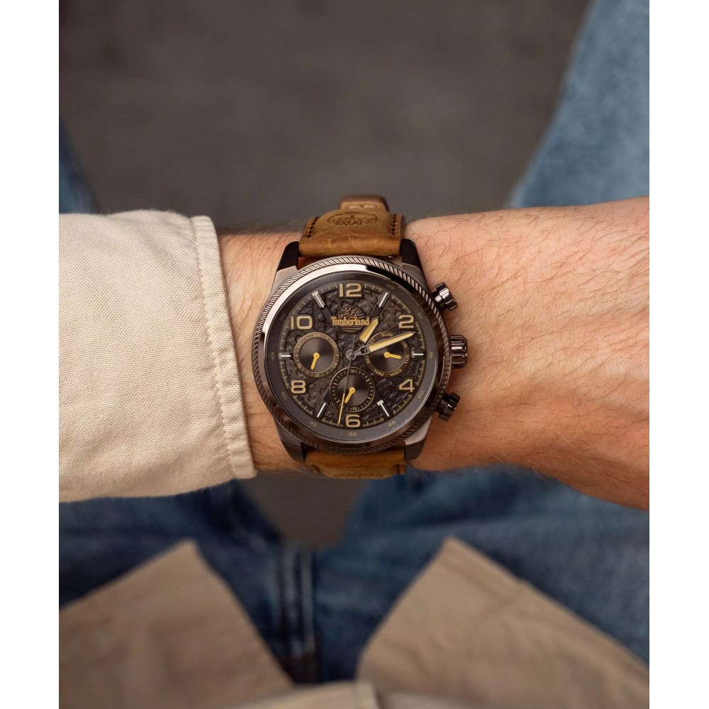 TIMBERLAND Henniker II Ρολόι Καφέ Δερμάτινο λουράκι TDWGF0028706M