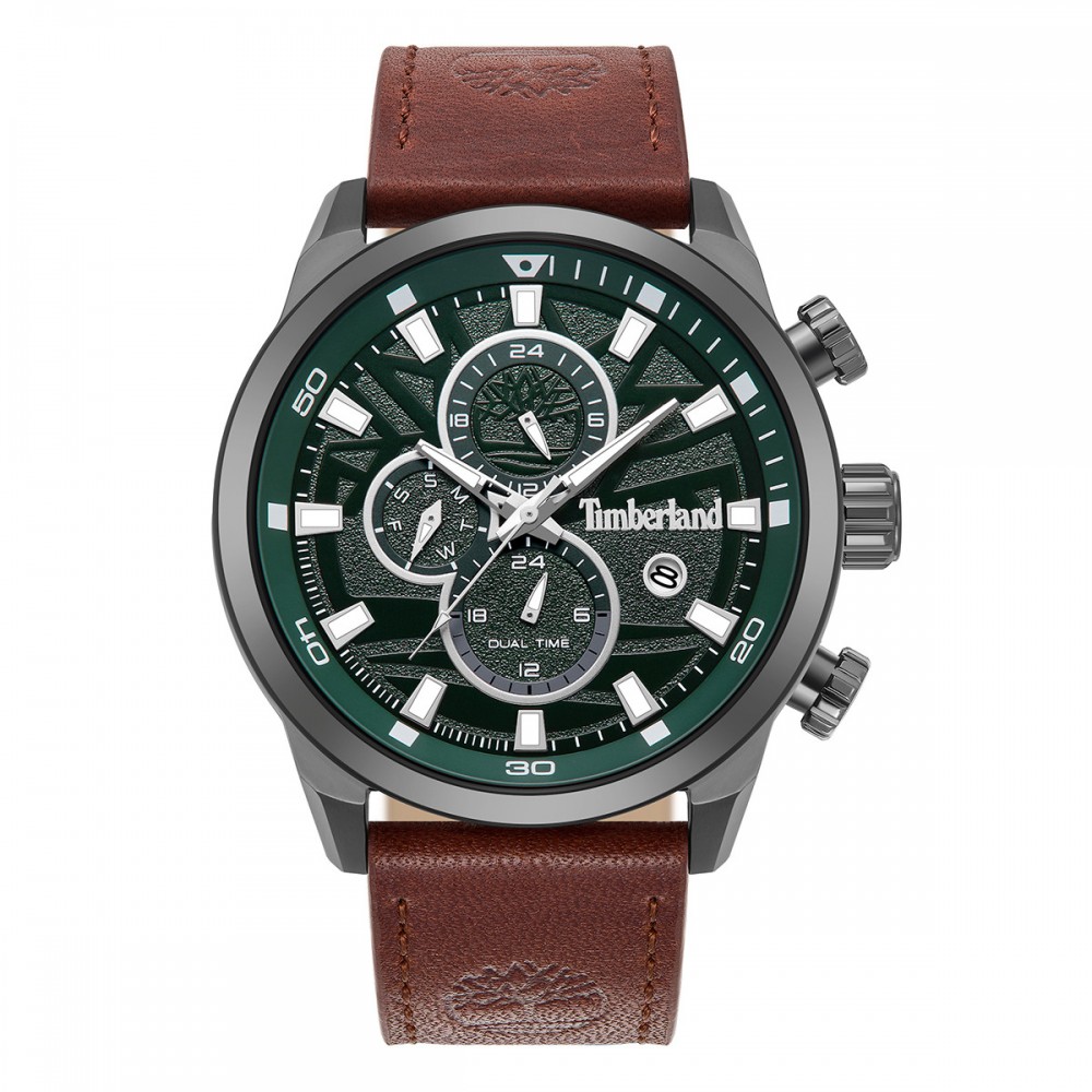 TIMBERLAND HENNIKER II Ρολόι Multifunction Καφέ Δερμάτινο λουράκι TDWGF0055601