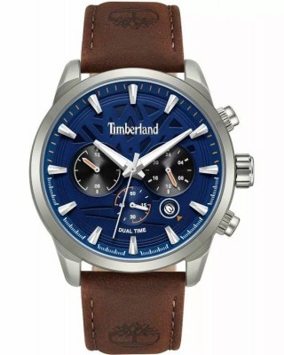 TIMBERLAND Henniker II Dual Time Ρολόι Ανδρικό Καφέ Δερμάτινο λουράκι TDWGF0095001