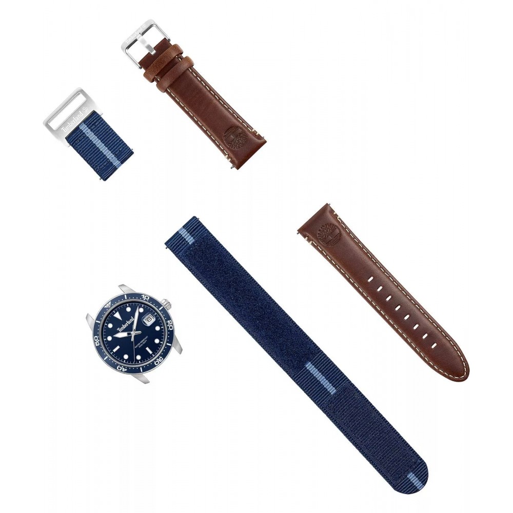 TIMBERLAND Peatfield SET Ρολόι Καφέ Δερμάτινο λουράκι TDWGB00834X1