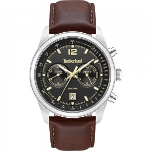 TIMBERLAND Northbridge Dual Time Ρολόι Ανδρικό Καφέ Δερμάτινο λουράκι TDWGF0094402