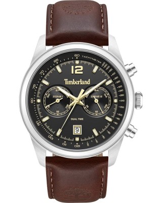 TIMBERLAND Northbridge Dual Time Ρολόι Ανδρικό Καφέ Δερμάτινο λουράκι TDWGF0094402