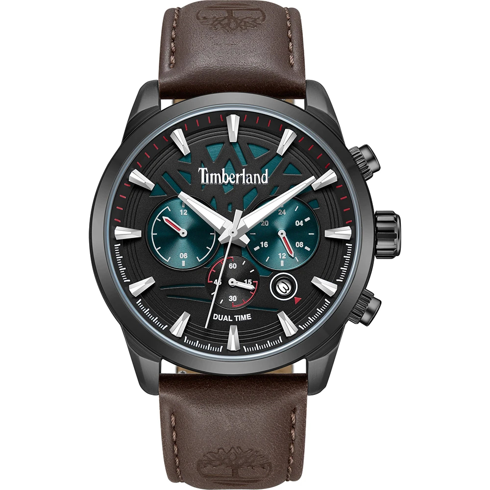 TIMBERLAND HENNIKER II Ρολόι Multifunction Καφέ Δερμάτινο λουράκι TDWGF0095002 