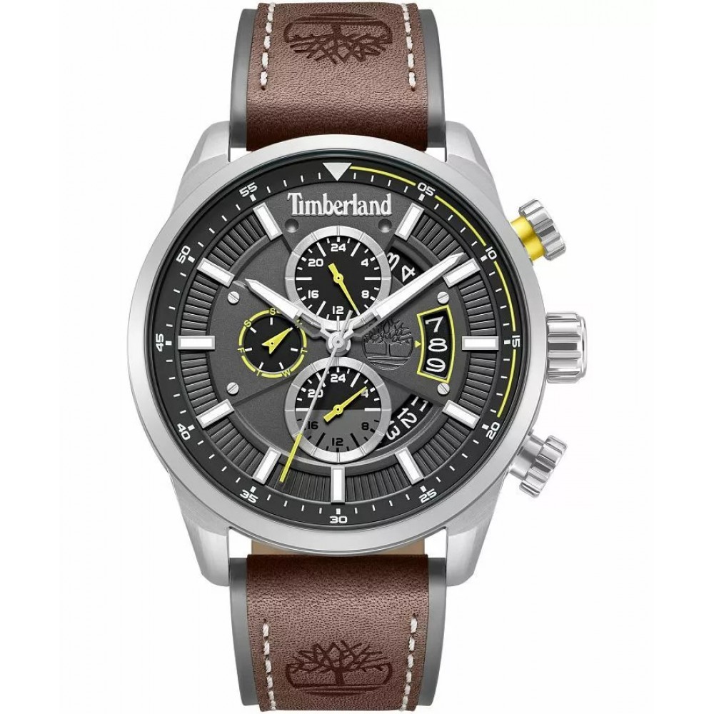 TIMBERLAND CALAHAN Ρολόι Multifunction Καφέ Δερμάτινο λουράκι TDWGF0095402