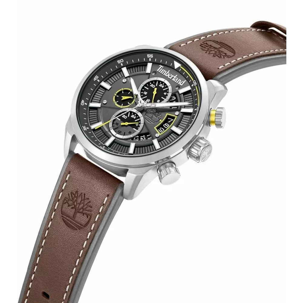 TIMBERLAND CALAHAN Ρολόι Multifunction Καφέ Δερμάτινο λουράκι TDWGF0095402