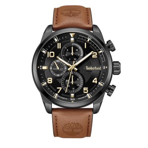 TIMBERLAND HENNIKER II Ρολόι Ανδρικό  Καφέ Δερμάτινο λουράκι TDWGF2201102  