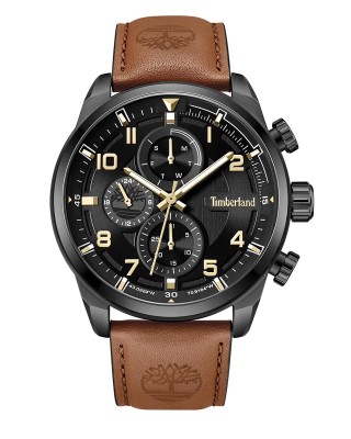 TIMBERLAND HENNIKER II Ρολόι Ανδρικό  Καφέ Δερμάτινο λουράκι TDWGF2201102  