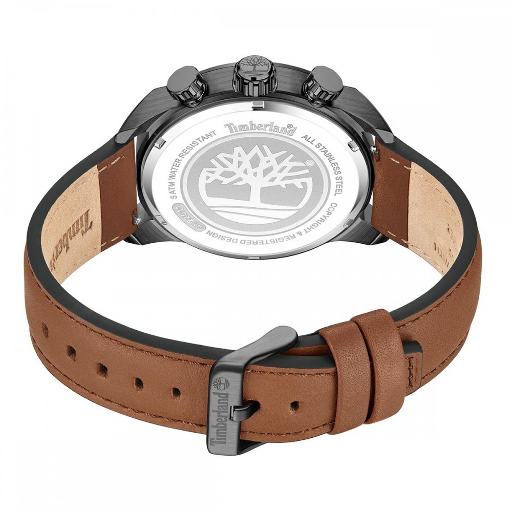 TIMBERLAND HENNIKER II Ρολόι Ανδρικό  Καφέ Δερμάτινο λουράκι TDWGF2201102  
