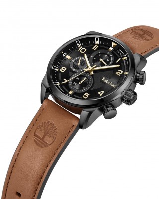 TIMBERLAND HENNIKER II Ρολόι Ανδρικό  Καφέ Δερμάτινο λουράκι TDWGF2201102  