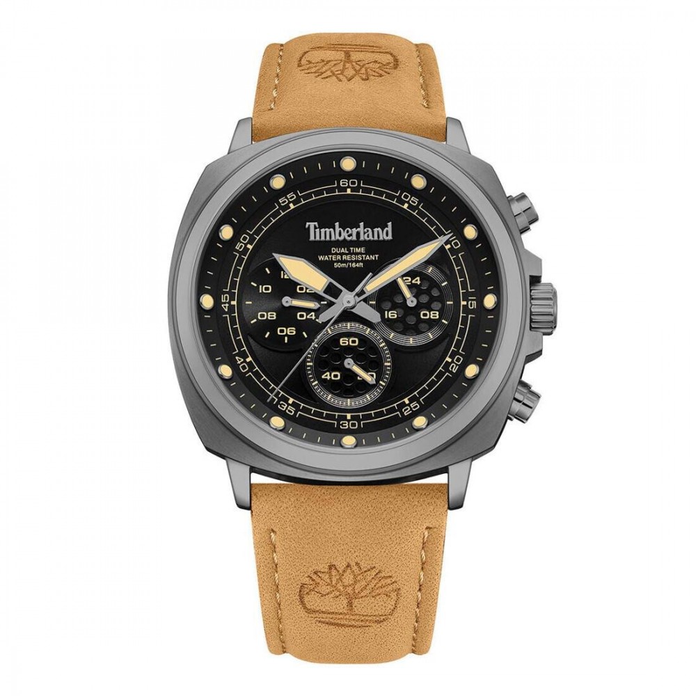TIMBERLAND Williston Dual Time Ρολόι Ανδρικό Καφέ Δερμάτινο λουράκι TDWGF0042002