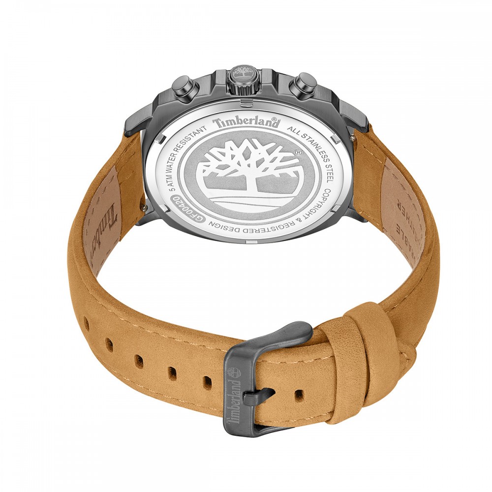 TIMBERLAND Williston Dual Time Ρολόι Ανδρικό Καφέ Δερμάτινο λουράκι TDWGF0042002
