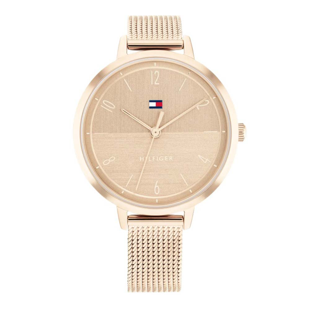 Tommy HILFIGER Florence Ρολόι Γυναικείο Ροζ Επιχρυσωμένο Ανοξείδωτο Ατσάλι Mesh Μπρασελέ 1782580