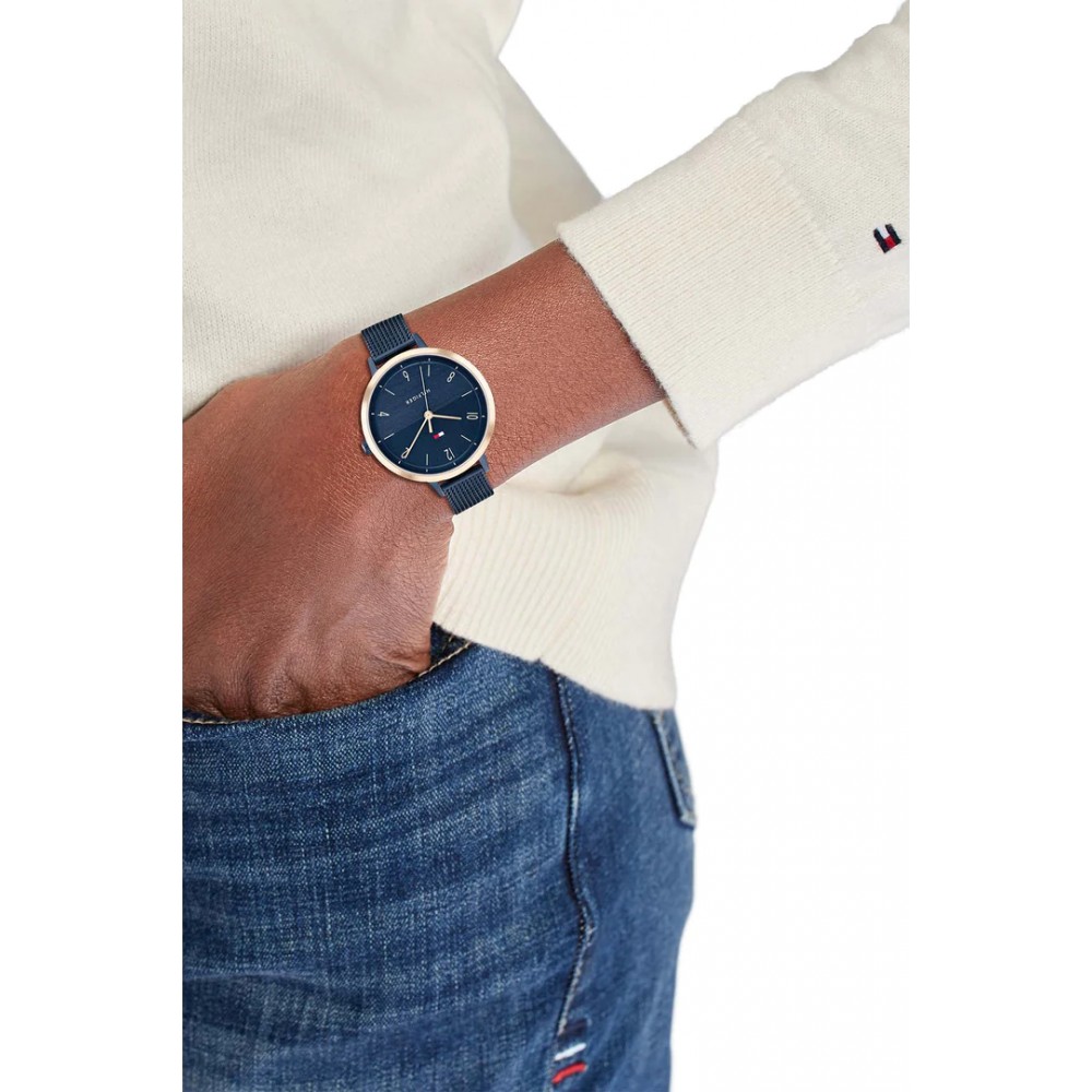 Tommy HILFIGER Florence Ρολόι Γυναικείο Μπλε Ανοξείδωτο Ατσάλι Mesh Μπρασελέ 1782581
