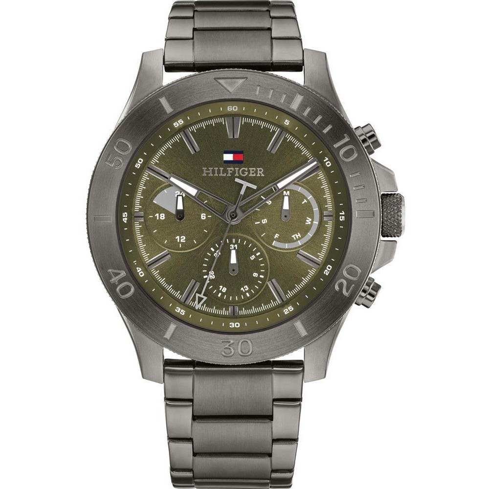 Tommy HILFIGER Bryan Ρολόι Ανδρικό Ανθρακί Ανοξείδωτο Ατσάλι μπρασελέ 1792115