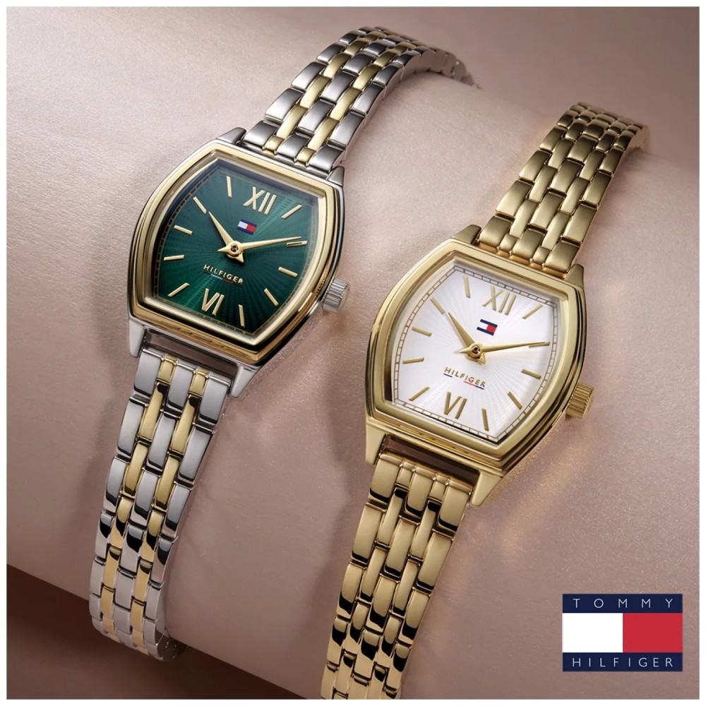 Tommy HILFIGER Norah Γυναικείο Ρολόι Τετράγωνο Δίχρωμο Ανοξείδωτο Ατσάλι Μπρασελέ 1782907