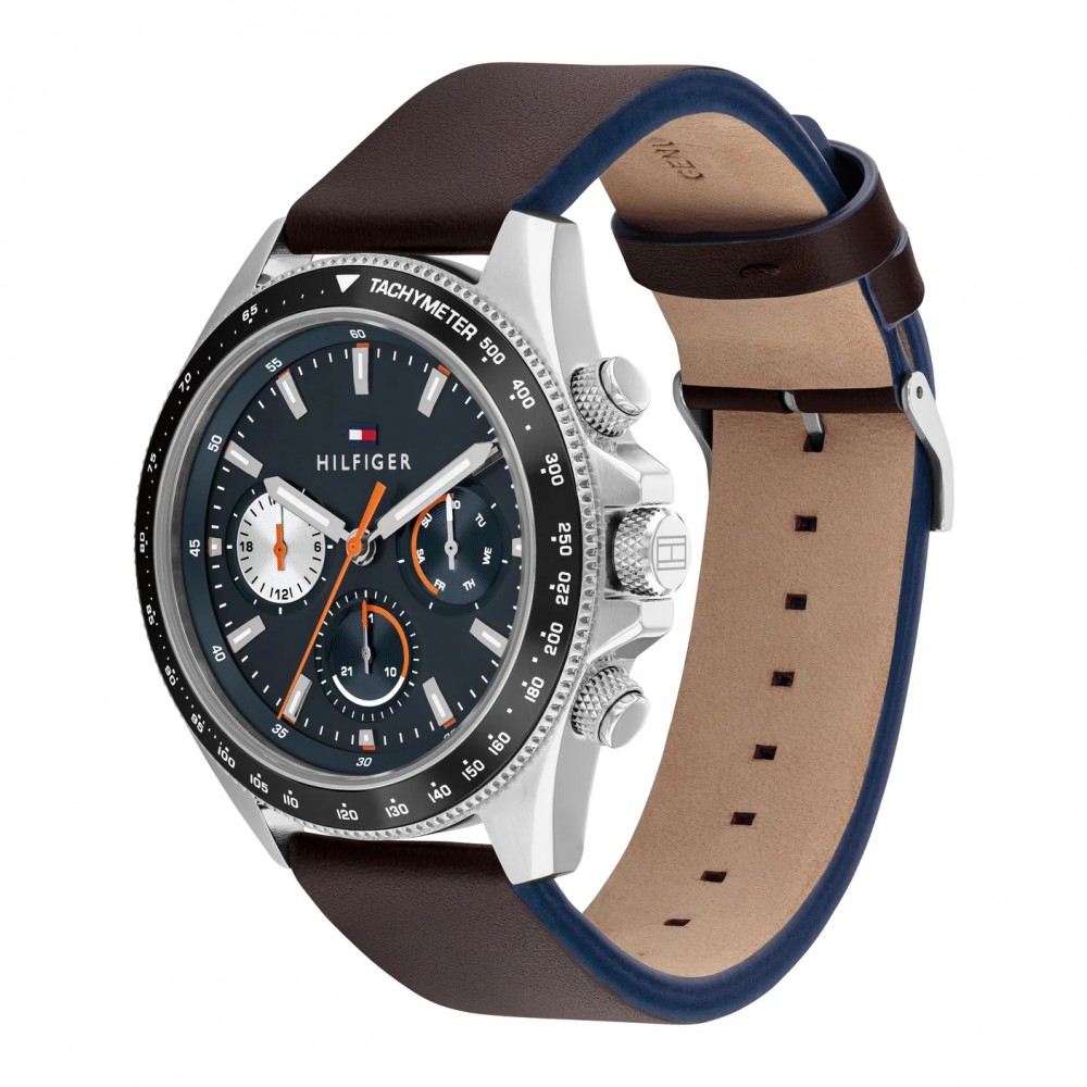 Tommy HILFIGER Clark Ρολόι Ανδρικό Καφέ Δερμάτινο λουράκι 1792208