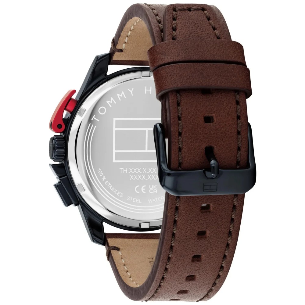 Tommy HILFIGER Bank Ρολόι Ανδρικό Καφέ Δερμάτινο λουράκι 1792268
