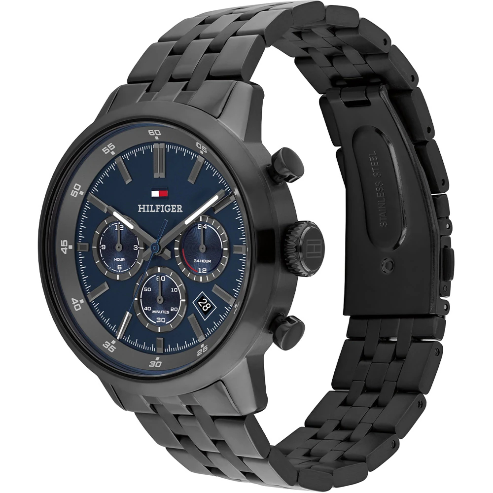 Tommy HILFIGER KENT Ρολόι Ανδρικό Ανθρακί Ανοξείδωτο Ατσάλι μπρασελέ 1710755 