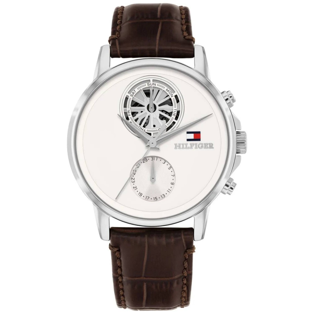Tommy HILFIGER Stewart Ρολόι Ανδρικό Καφέ Δερμάτινο λουράκι 1710746 Tommy HILFIGER Stewart Ρολόι Ανδρικό Καφέ Δερμάτινο λουράκι 1710746