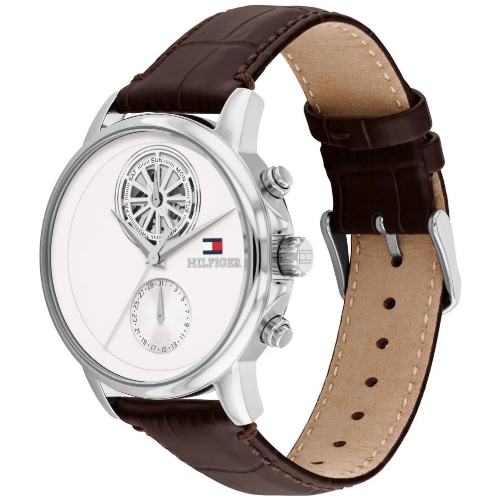 Tommy HILFIGER Stewart Ρολόι Ανδρικό Καφέ Δερμάτινο λουράκι 1710746 Tommy HILFIGER Stewart Ρολόι Ανδρικό Καφέ Δερμάτινο λουράκι 1710746