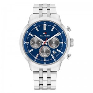 Tommy HILFIGER KENT Ρολόι Ανδρικό Ασημί Ανοξείδωτο Ατσάλι μπρασελέ 1710753