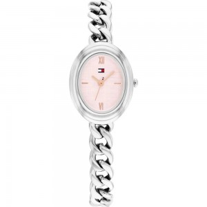 Tommy HILFIGER Demi Γυναικείο Ρολόι Οβάλ Ασημί Ανοξείδωτο Ατσάλι Μπρασελέ 1782876 