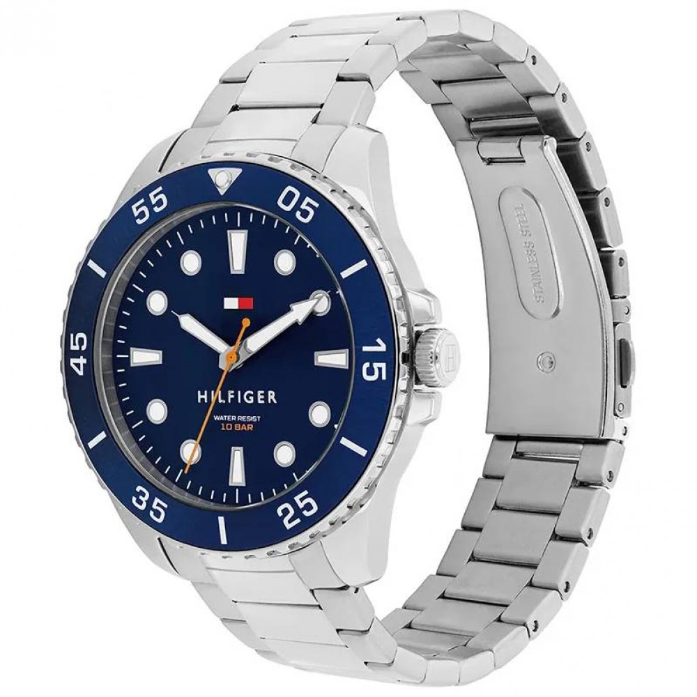 Tommy HILFIGER Oceanic Ρολόι Ανδρικό Ασημί Ανοξείδωτο Ατσάλι μπρασελέ 1792202 