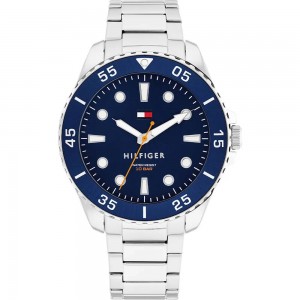 Tommy HILFIGER Oceanic Ρολόι Ανδρικό Ασημί Ανοξείδωτο Ατσάλι μπρασελέ 1792202 