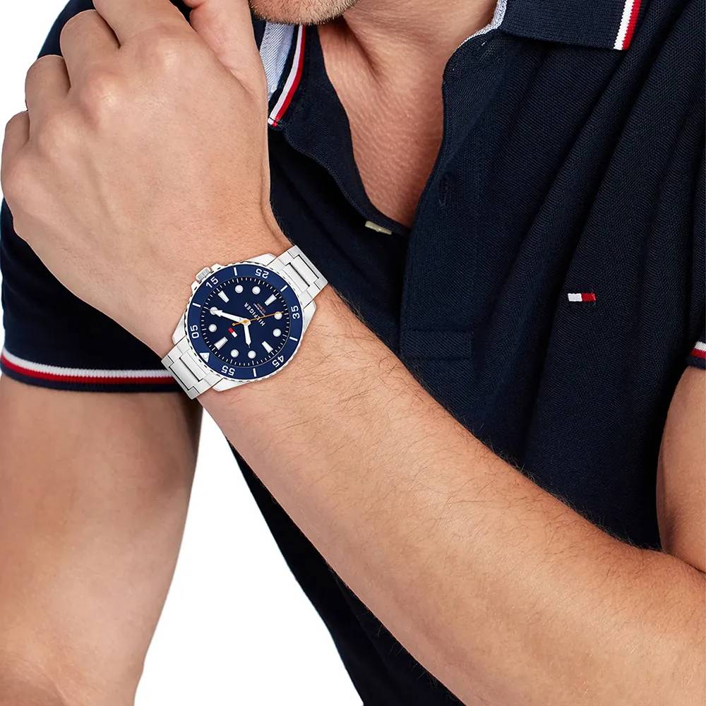 Tommy HILFIGER Oceanic Ρολόι Ανδρικό Ασημί Ανοξείδωτο Ατσάλι μπρασελέ 1792202 