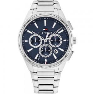 Tommy HILFIGER Sam Ρολόι Ανδρικό Ασημί Ανοξείδωτο Ατσάλι μπρασελέ 1792253