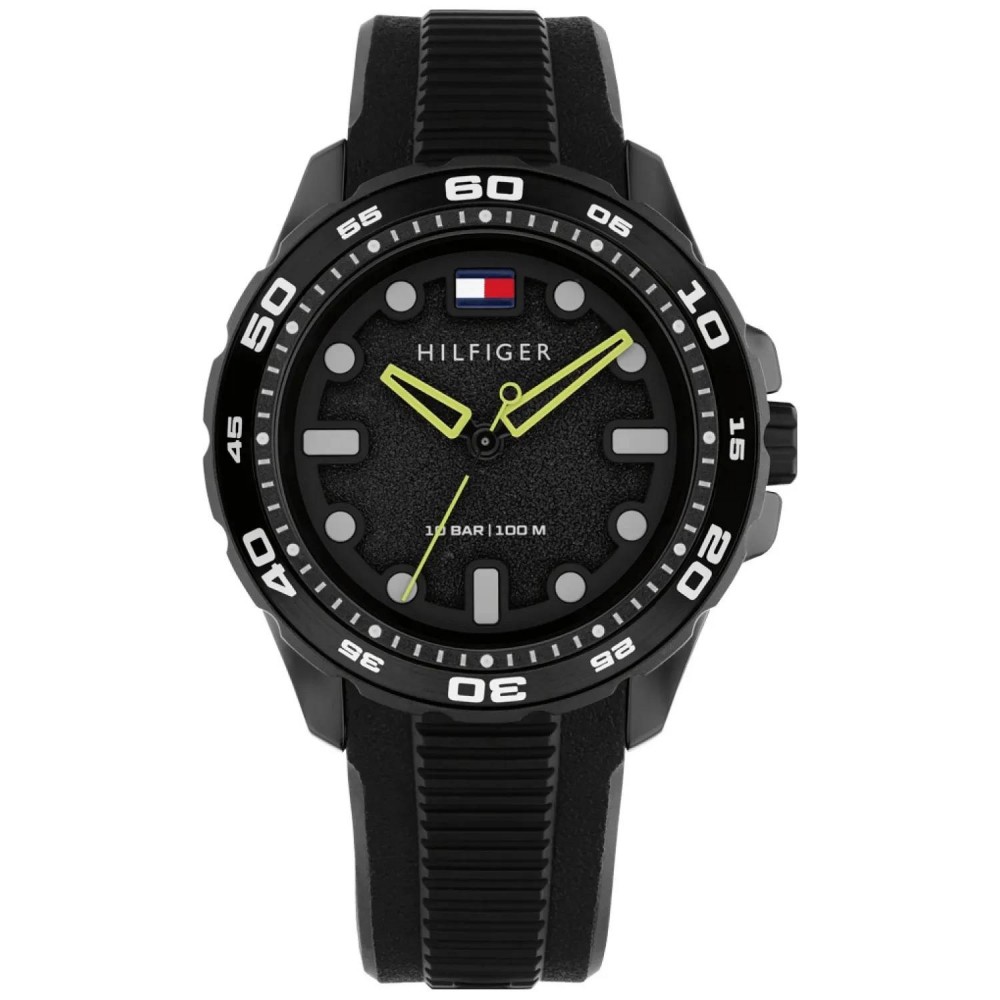 Tommy HILFIGER Regatta Ρολόι Ανδρικό Μαύρο Καουτσούκ λουρί 1792266