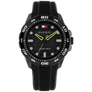 Tommy HILFIGER Regatta Ρολόι Ανδρικό Μαύρο Καουτσούκ λουρί 1792266