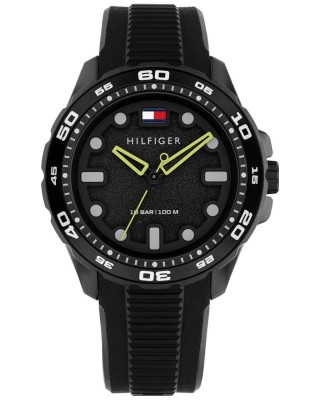 Tommy HILFIGER Regatta Ρολόι Ανδρικό Μαύρο Καουτσούκ λουρί 1792266