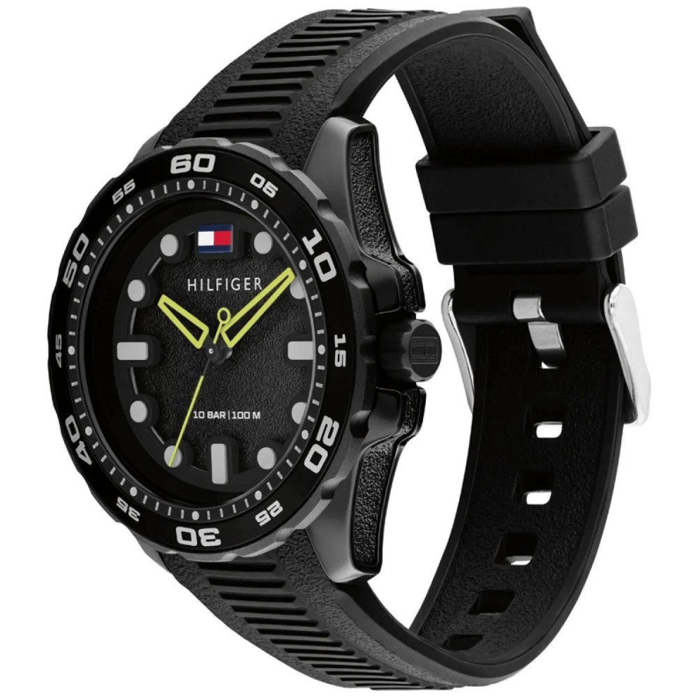 Tommy HILFIGER Regatta Ρολόι Ανδρικό Μαύρο Καουτσούκ λουρί 1792266
