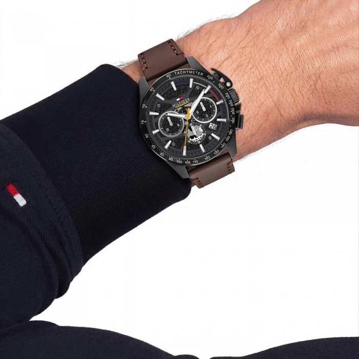 Tommy HILFIGER Hampton Ρολόι Ανδρικό Καφέ Δερμάτινο Λουρί 1792291 Tommy HILFIGER Hampton Ρολόι Ανδρικό Καφέ Δερμάτινο Λουρί 1792291