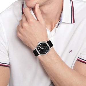Tommy HILFIGER Bruce Ρολόι Μαύρο Δερμάτινο Λουρί 1710668 Tommy HILFIGER Bruce Ρολόι Μαύρο Δερμάτινο Λουρί 1710668