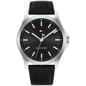 Tommy HILFIGER Bruce Ρολόι Μαύρο Δερμάτινο Λουρί 1710668